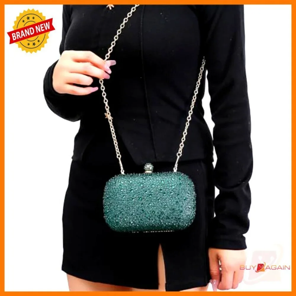 Sparkling Rhinestone Clutch Evening Bag Wedding Party Mini Handbag